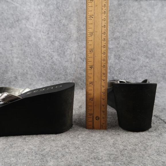 Guess Shoes Womens 7 Platform Sandals Flip Flop Wedge Casual Slip On Metallic - Picture 5 of 10